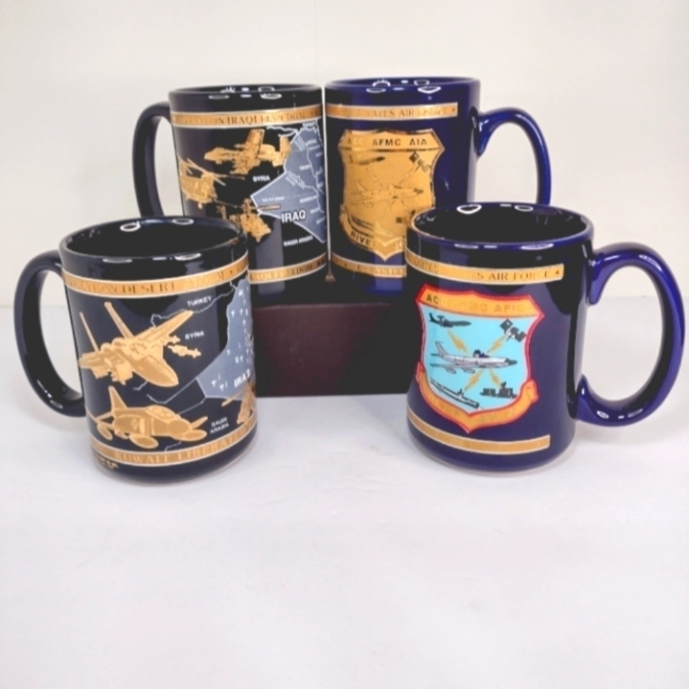 Vintage military coffee mugs